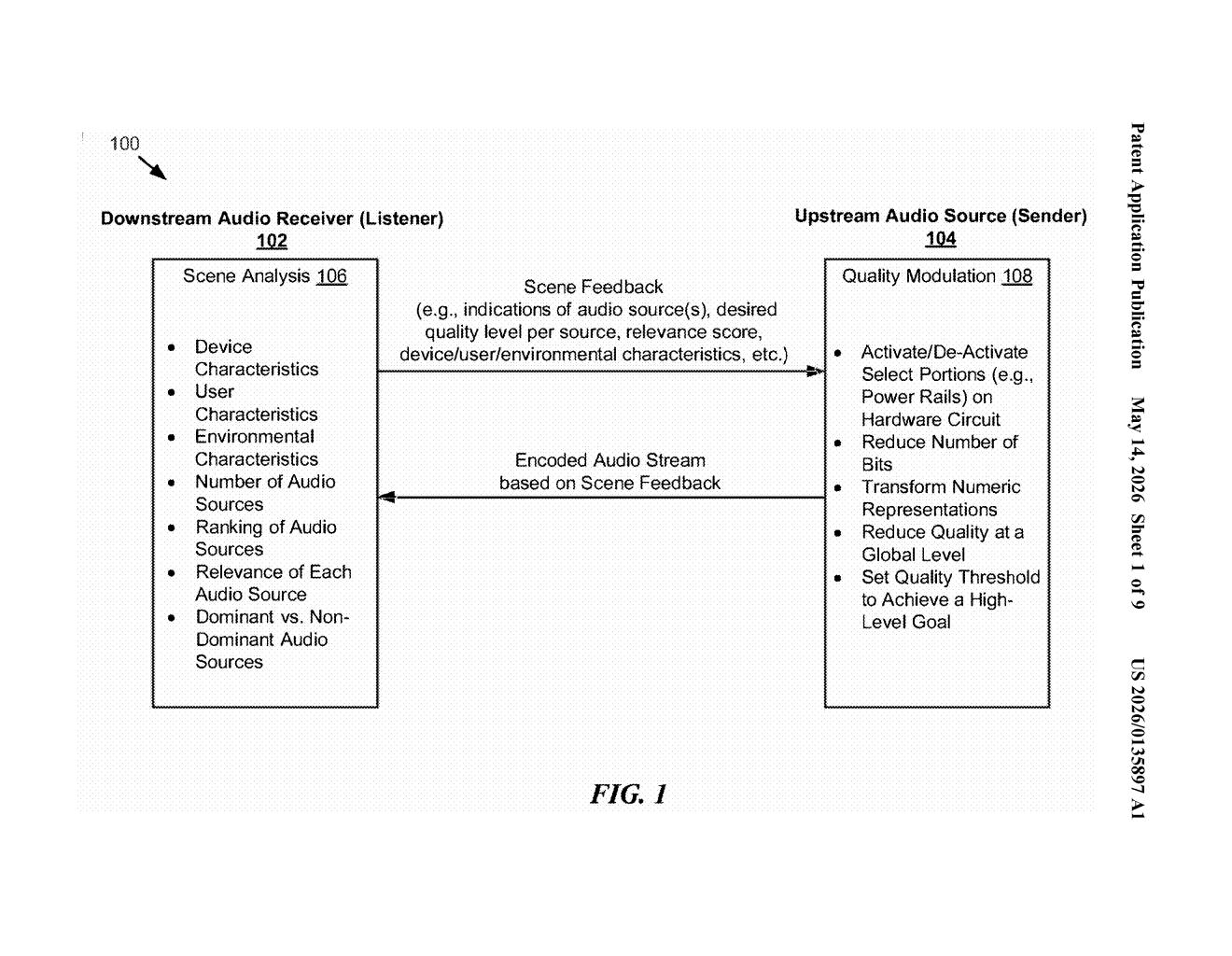Meta Patent: Smart Audio Quality Modulation for AR/VR — figure from US 2026/0135897 A1