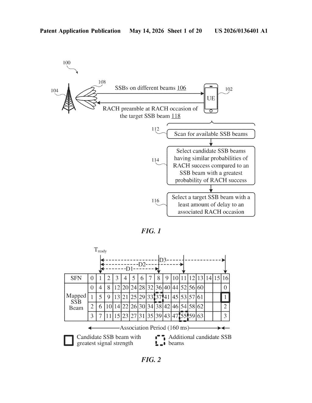 Apple Patent: Smarter 5G Beam Selection to Cut Connection Delays — figure from US 2026/0136401 A1