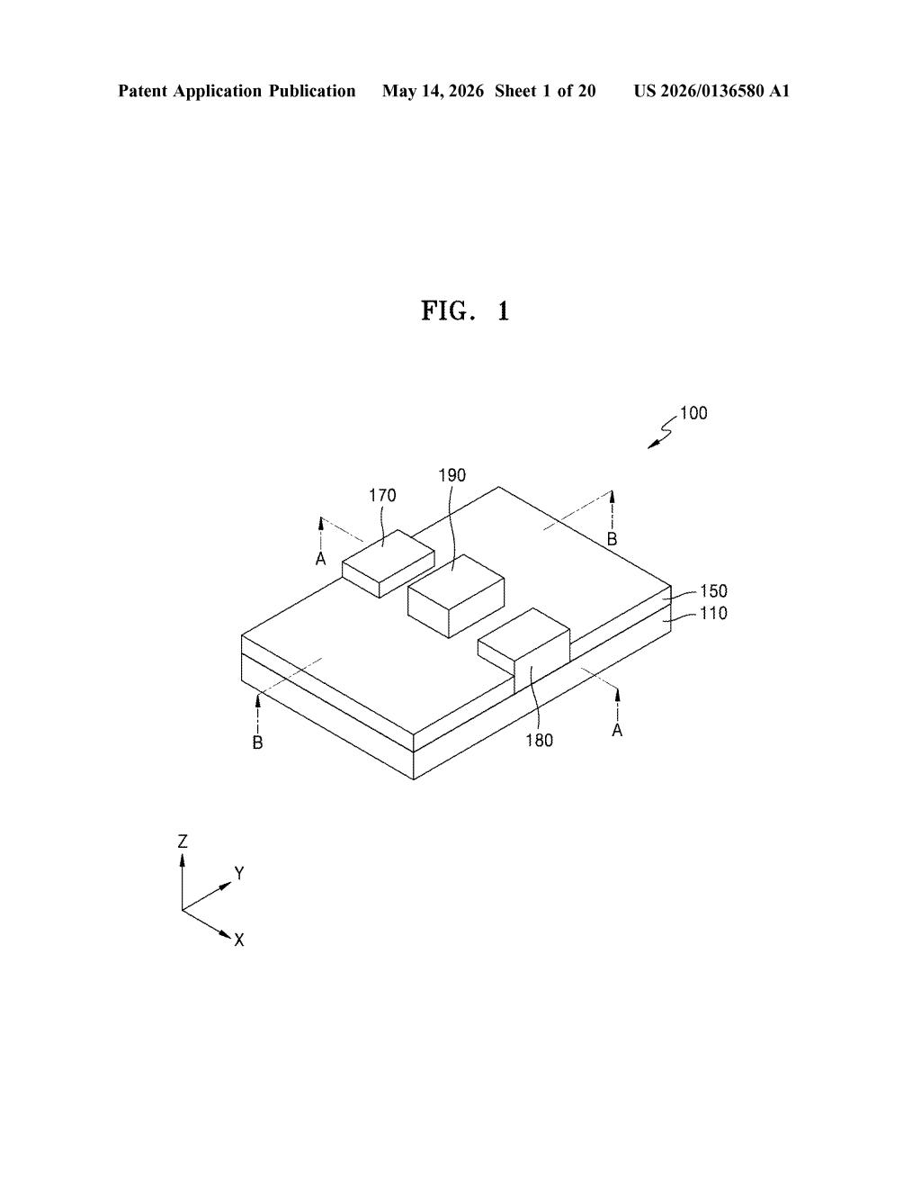 Samsung Patent: 2D Semiconductor Channel Layer Design — figure from US 2026/0136580 A1