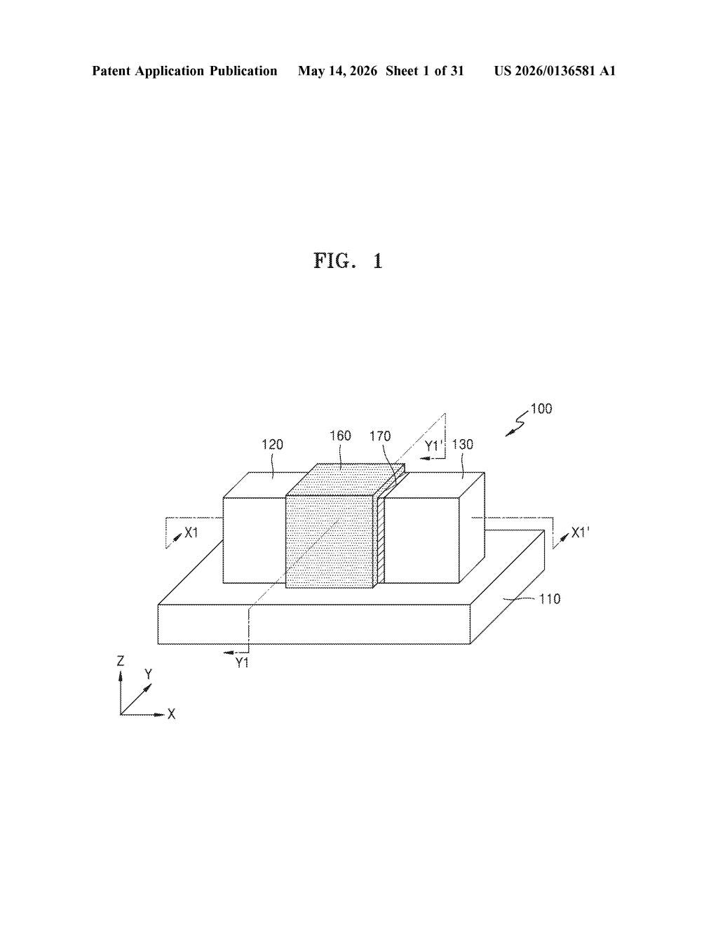 Samsung Patent: 2D Material Field Effect Transistor Design — figure from US 2026/0136581 A1