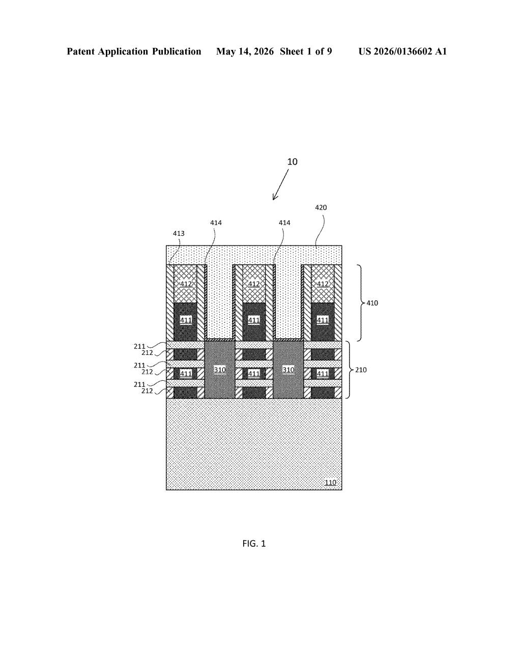 IBM Patent: Nanosheet Transistor Mid-of-Line Contact Design — figure from US 2026/0136602 A1