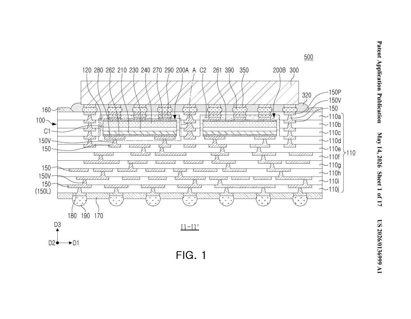 Samsung Patent: Chip Capacitors Embedded in Package Substrate — figure from US 2026/0136999 A1