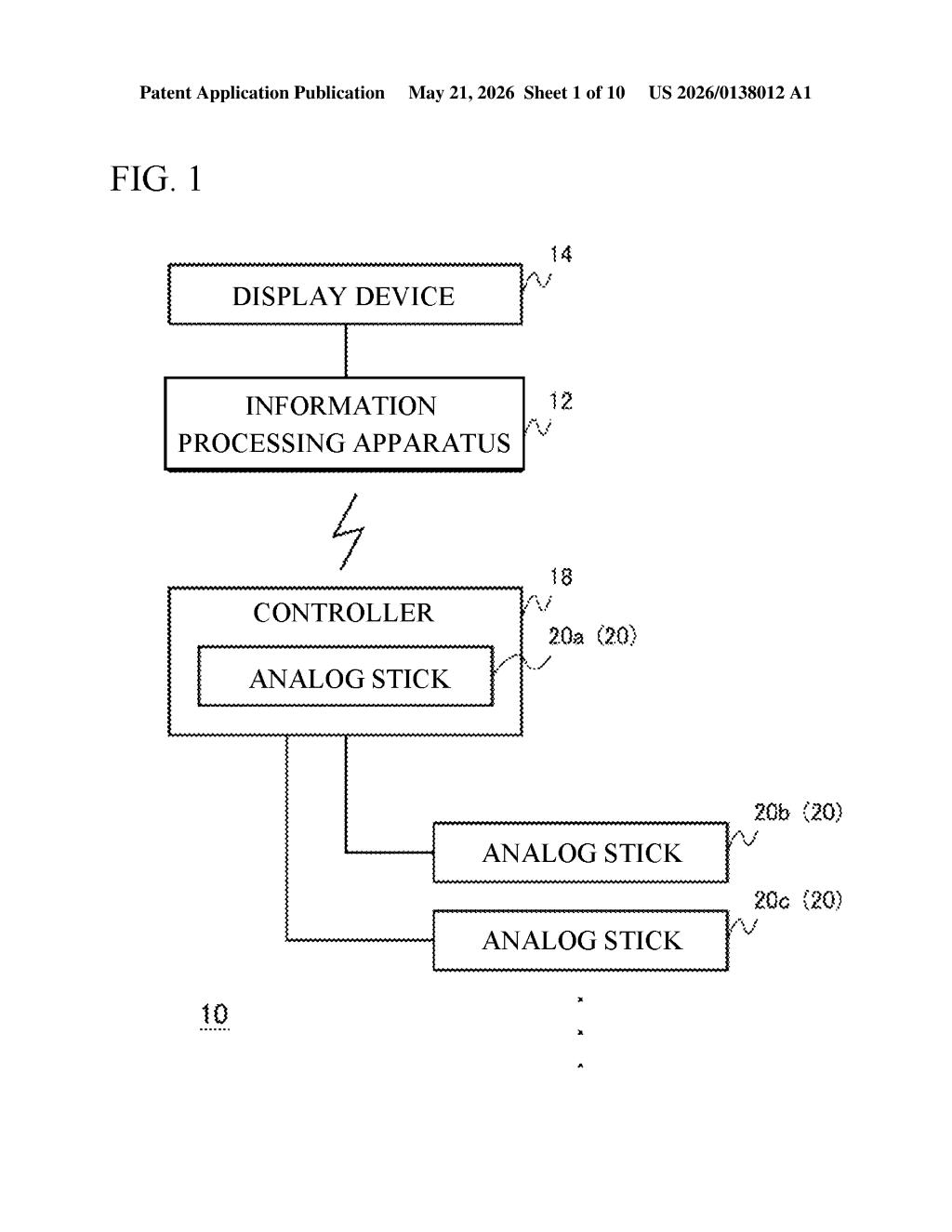 Sony Patent: Multi-Analog-Stick Controller Input Processing — figure from US 2026/0138012 A1