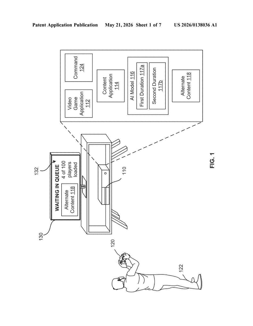 Sony Patent: Ads During PlayStation Loading Screens — figure from US 2026/0138036 A1
