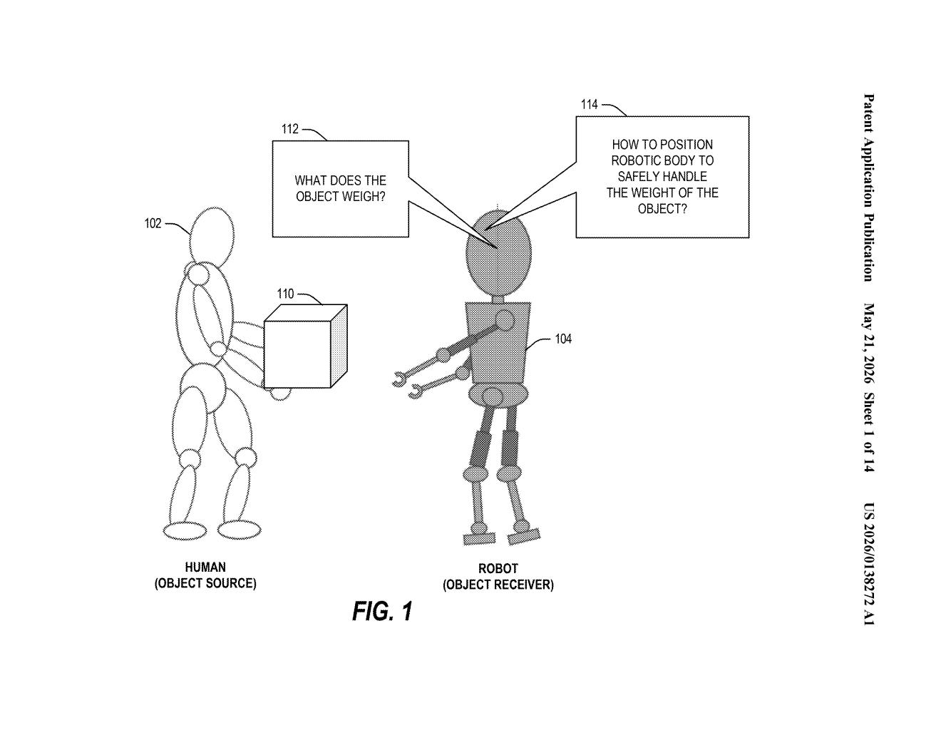 Intel Patent: Robot Weight Estimation via Human Posture — figure from US 2026/0138272 A1