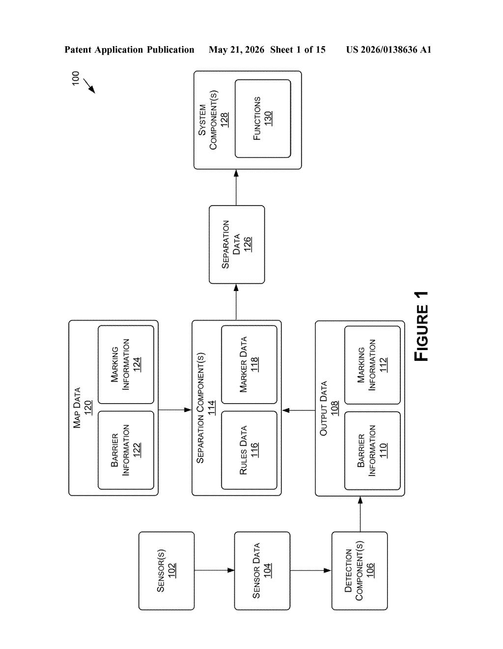 Nvidia Patent: Road Separation Detection for Autonomous Cars — figure from US 2026/0138636 A1