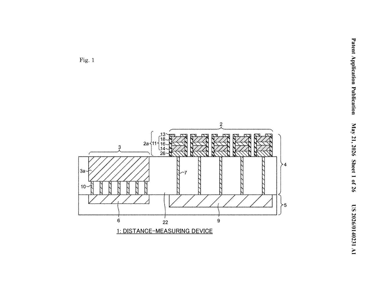 Sony Patent: Stacked-Chip LiDAR Distance Sensor Explained — figure from US 2026/0140231 A1