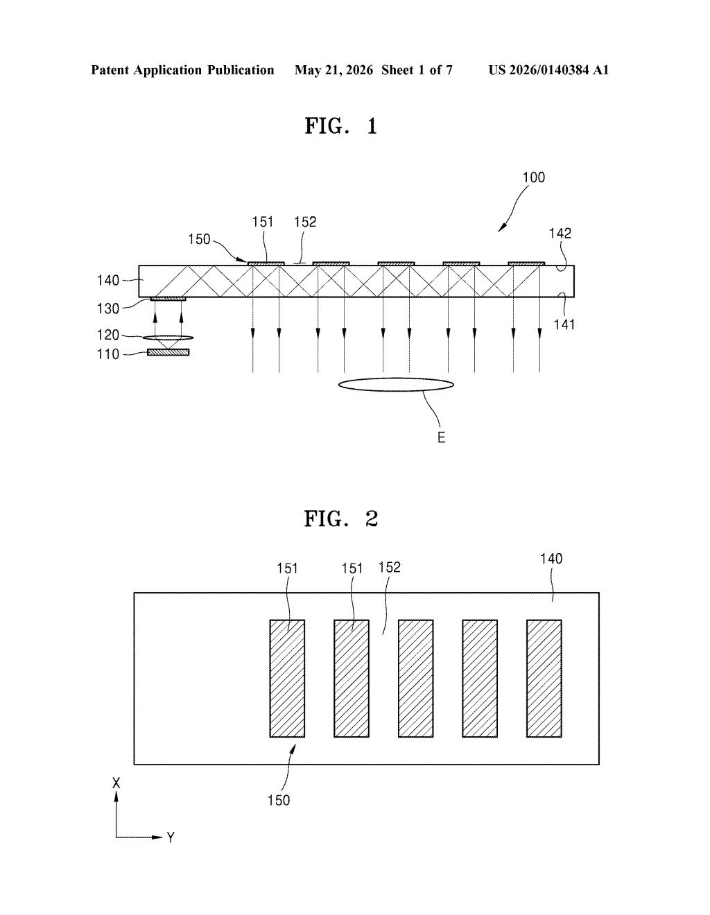 Samsung Patent: Segmented Waveguide Grating for AR Displays — figure from US 2026/0140384 A1