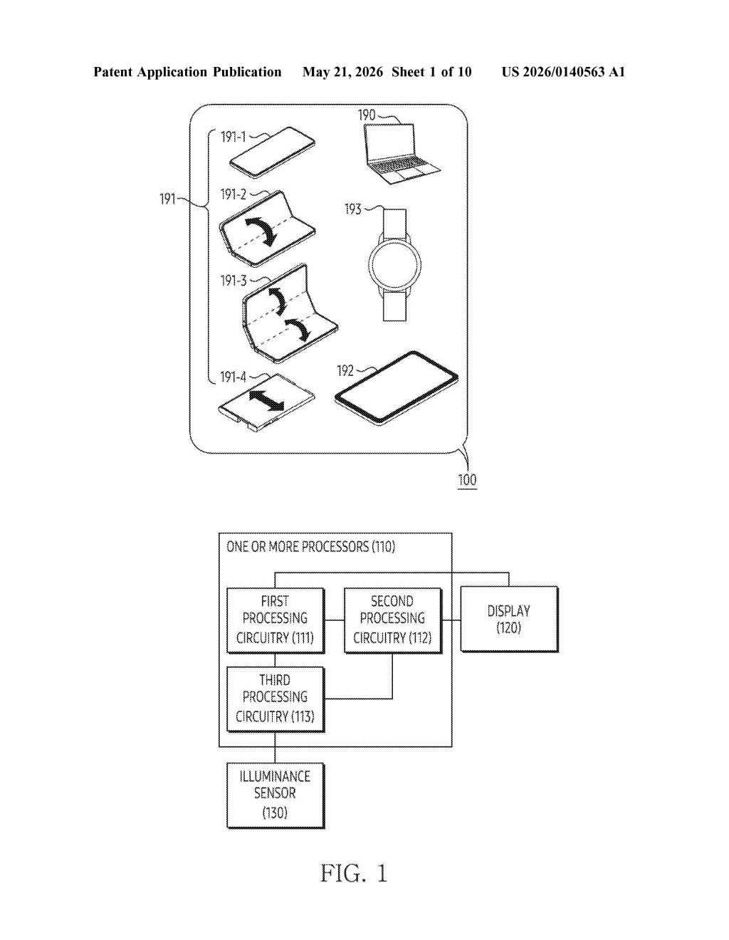 Samsung Patent: Low-Power Display Brightness Control — figure from US 2026/0140563 A1