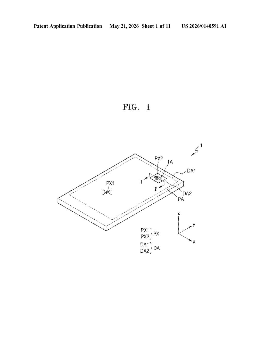 Samsung Patent: Touch Detection Under Camera Display Areas — figure from US 2026/0140591 A1