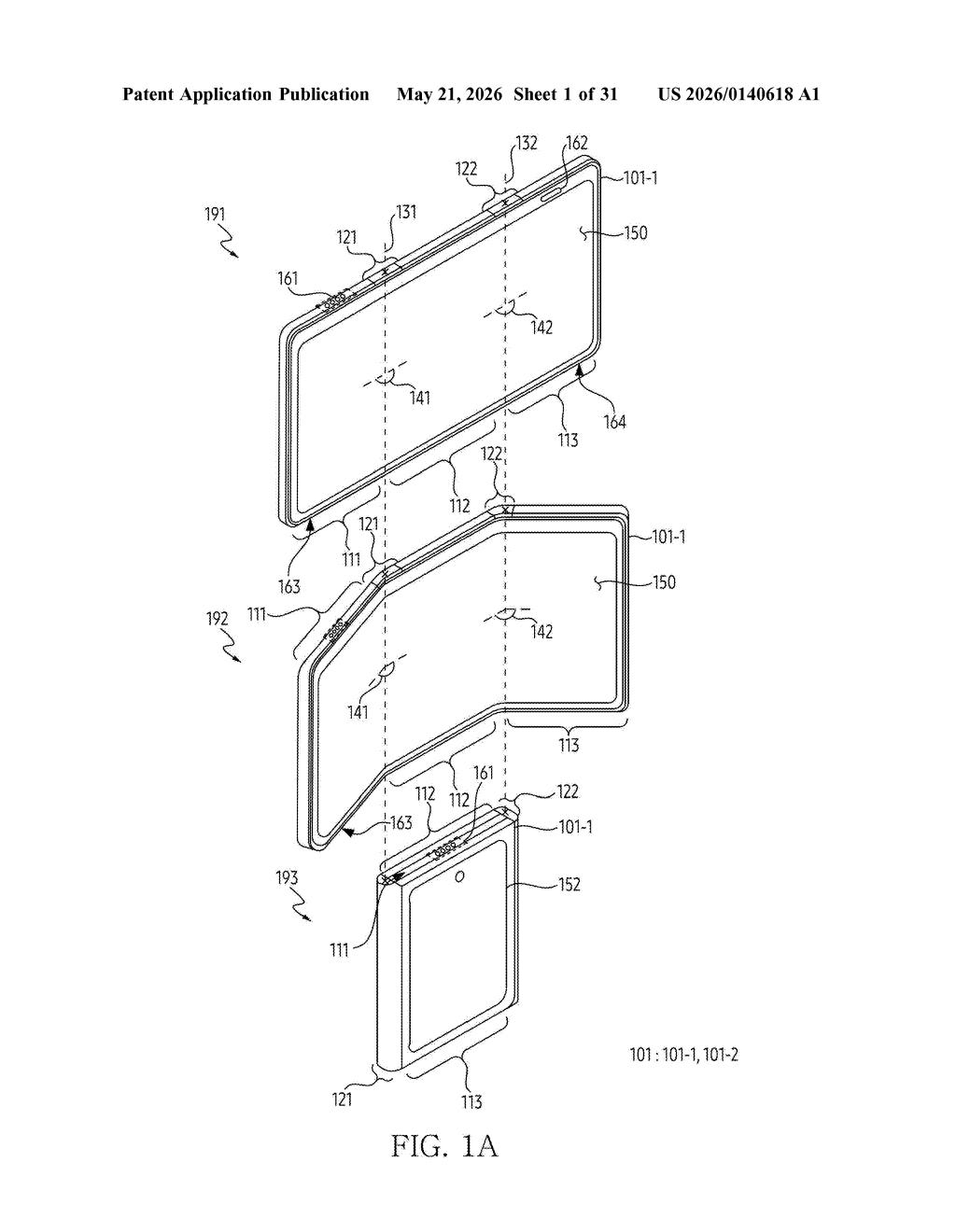 Samsung Patent: Tri-Fold Screenshot Gesture Explained — figure from US 2026/0140618 A1