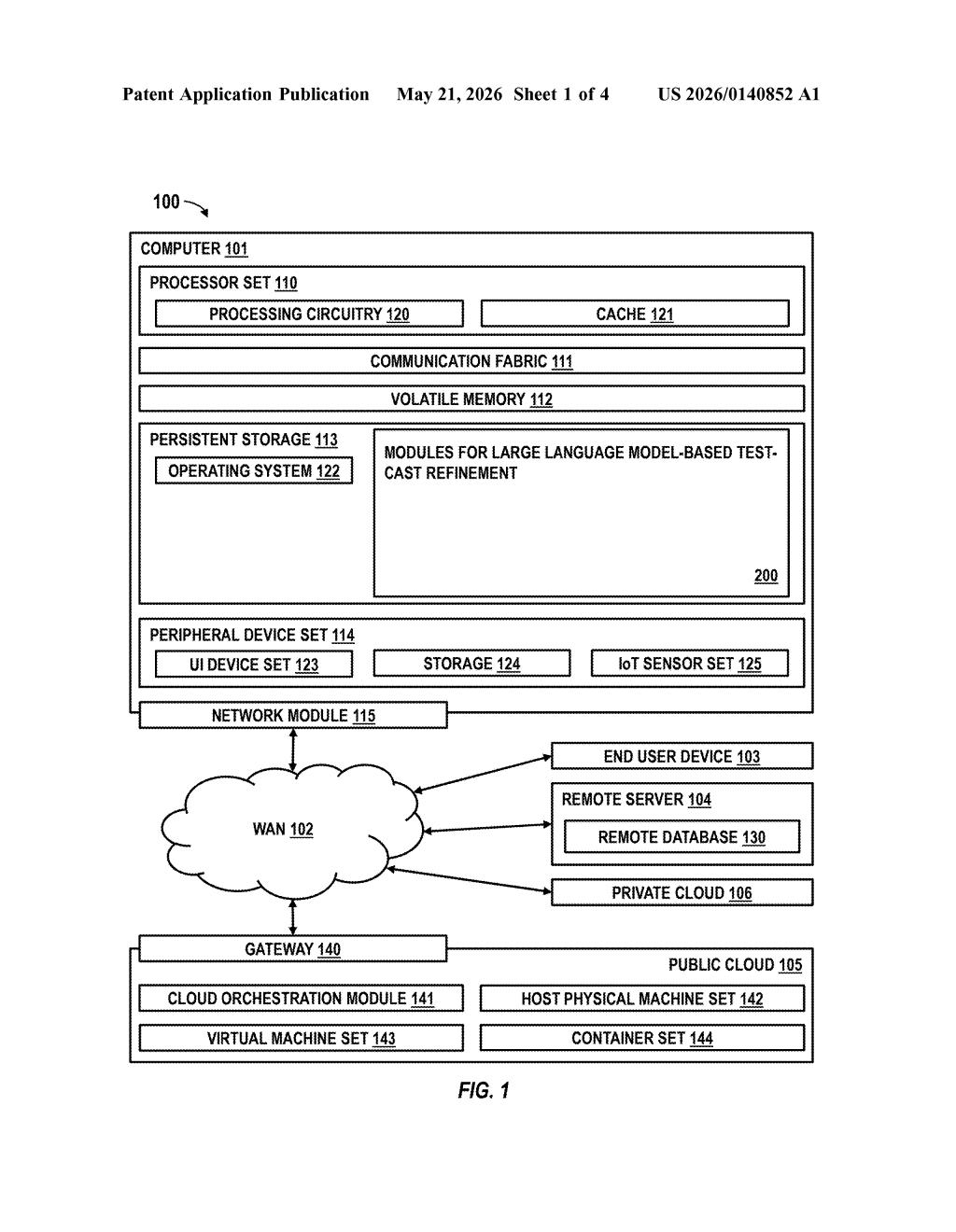 IBM Patent: LLM-Based API Test Case Refinement Explained — figure from US 2026/0140852 A1