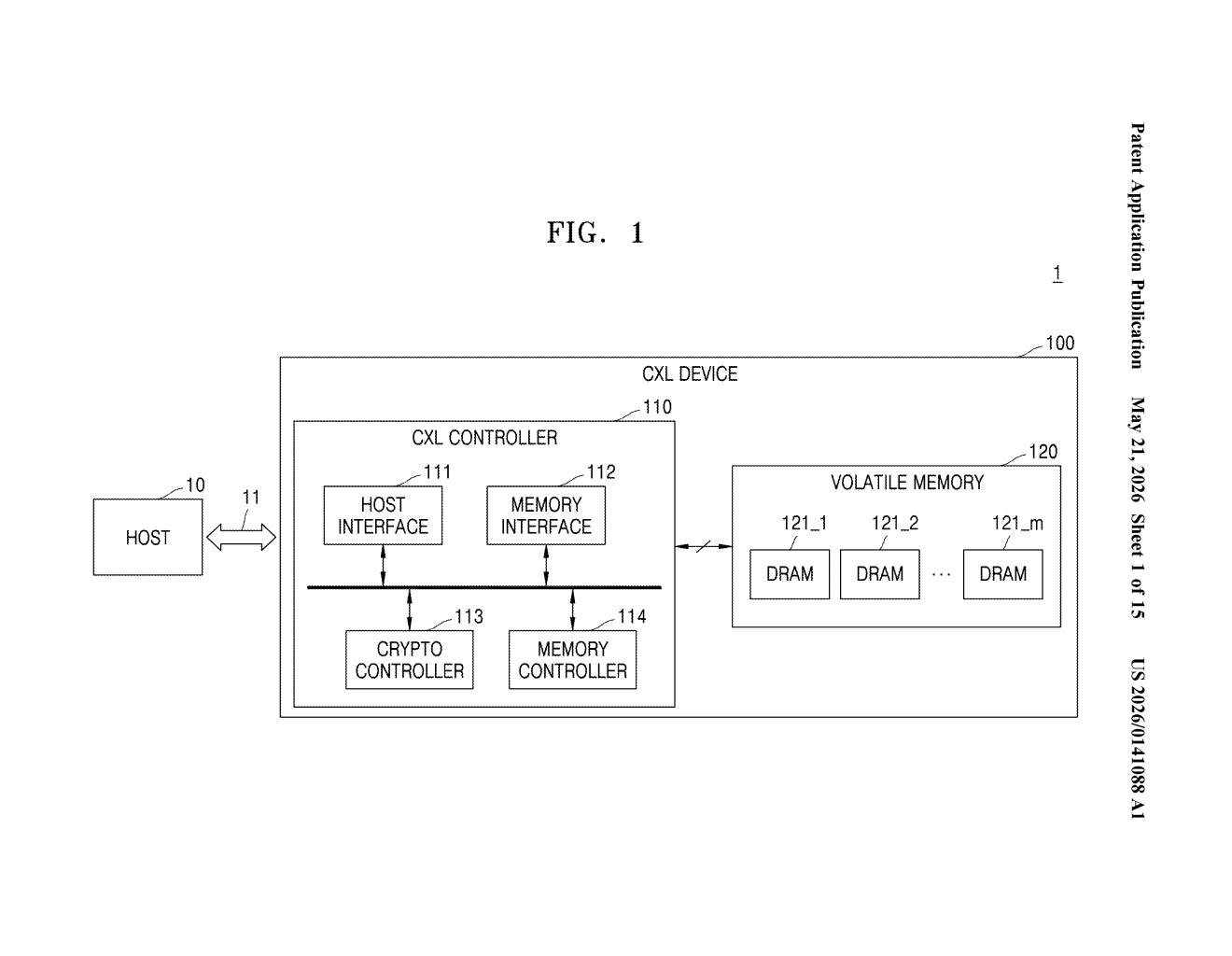Samsung Patent: CXL Memory Encryption for Multi-Host Systems — figure from US 2026/0141088 A1