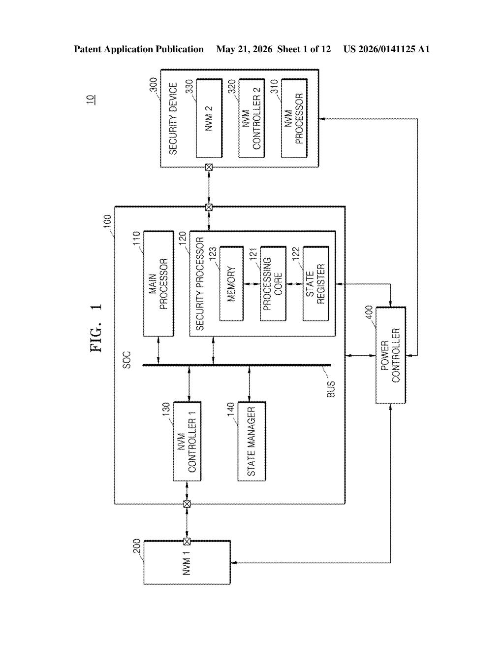 Samsung Patent: Secure Data Storage in Low Power Mode — figure from US 2026/0141125 A1