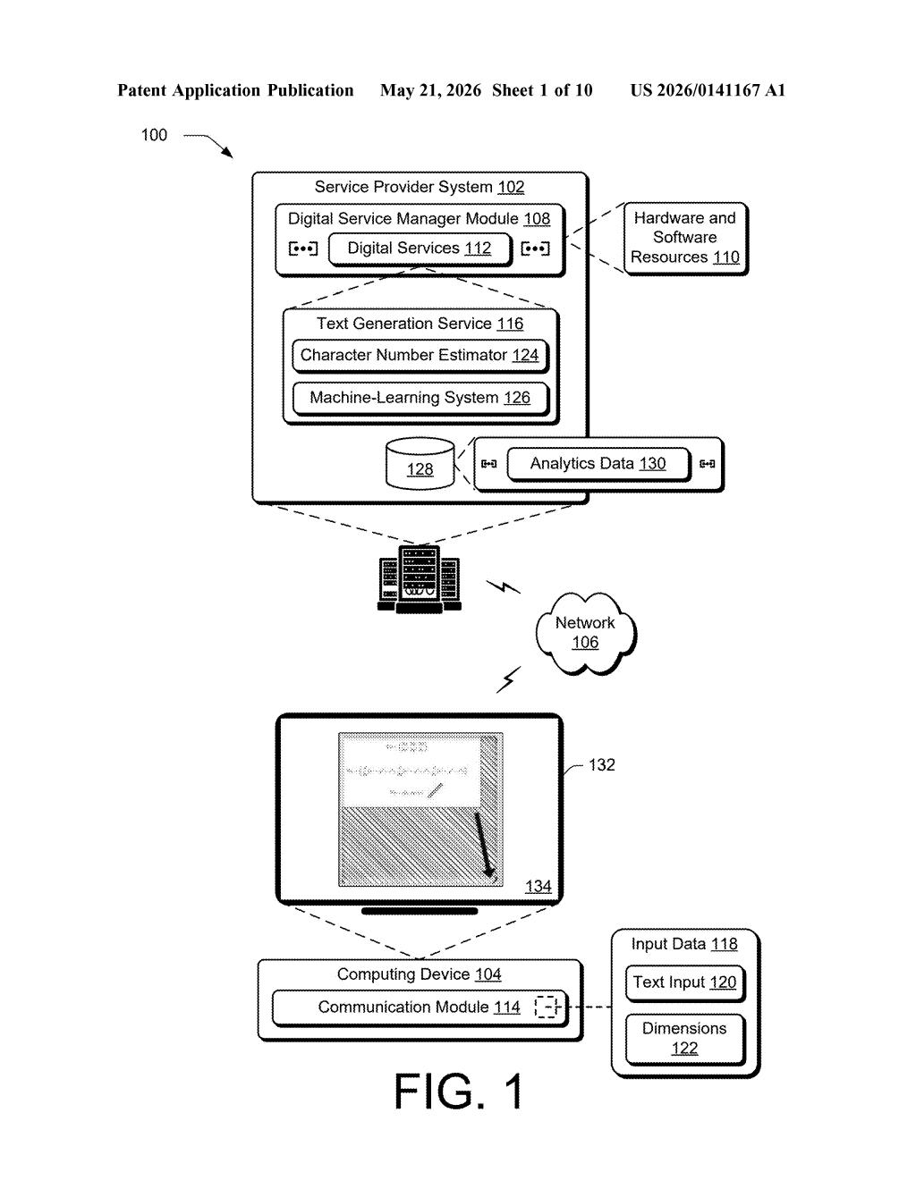 Adobe Patent: Generative Text That Fits Any Text Box — figure from US 2026/0141167 A1