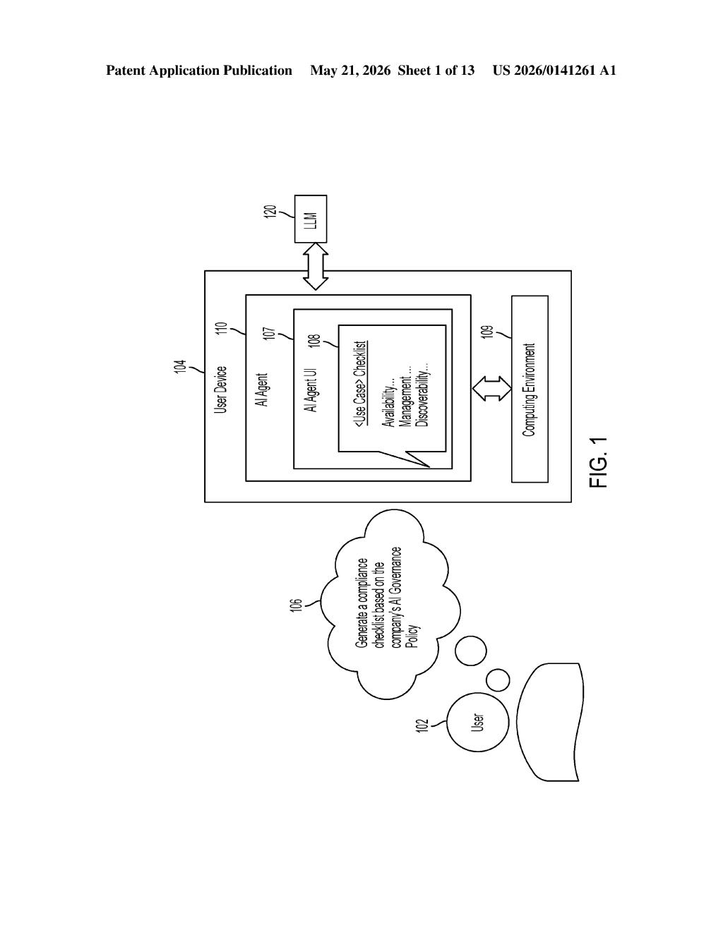 Salesforce Patent: AI Guardrail & Compliance Framework — figure from US 2026/0141261 A1
