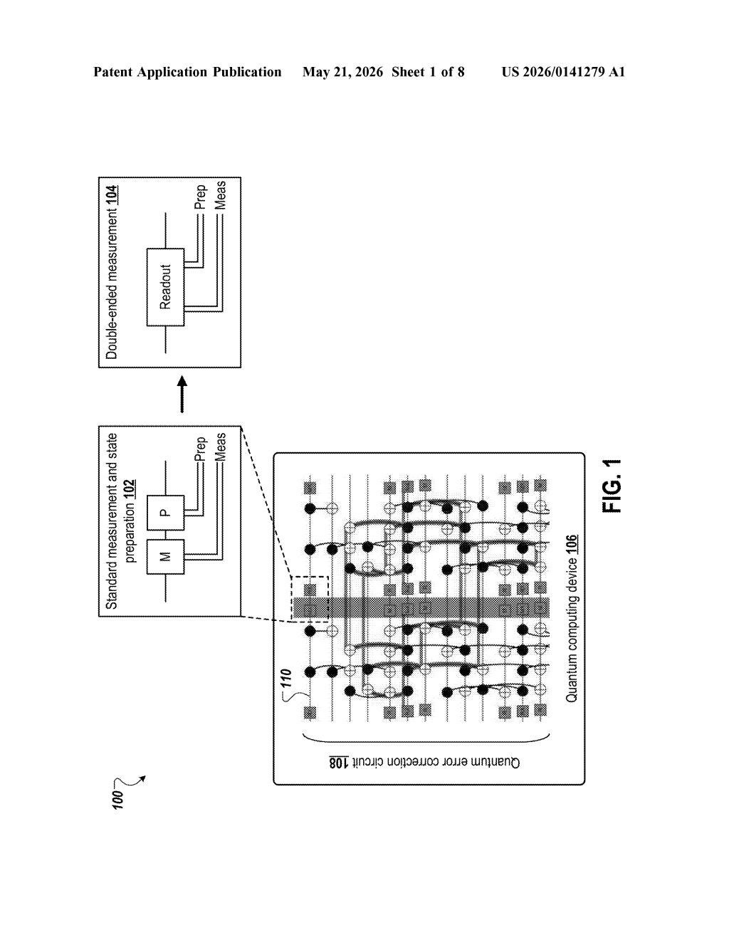Google Patent: Double-Ended Qubit Measurement Explained — figure from US 2026/0141279 A1