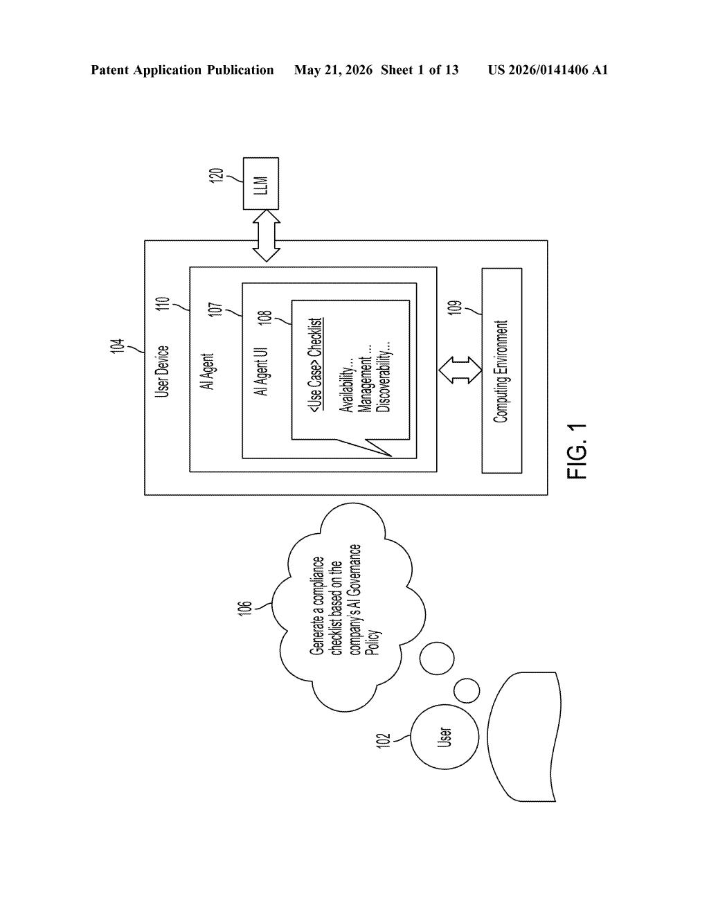 Salesforce Patent: AI Guardrail Compliance Framework — figure from US 2026/0141406 A1