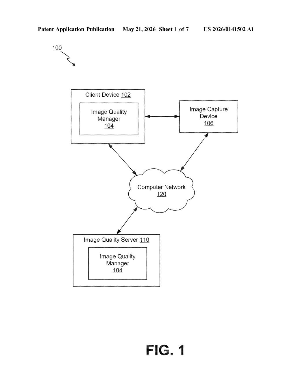 Google Patent: Camera Image Quality Auto-Correction — figure from US 2026/0141502 A1