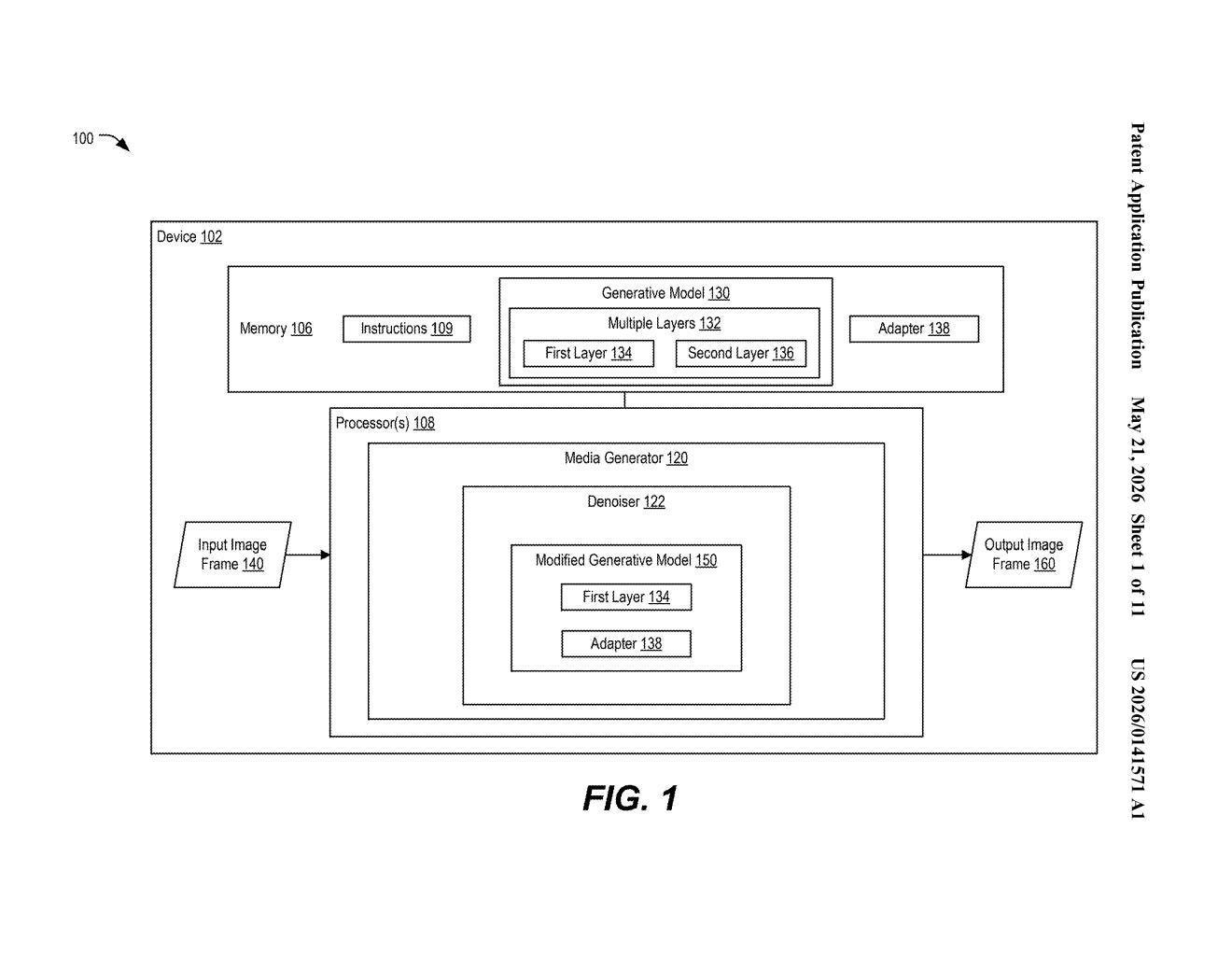Qualcomm Patent: On-Device AI Image Generation with Adapters — figure from US 2026/0141571 A1