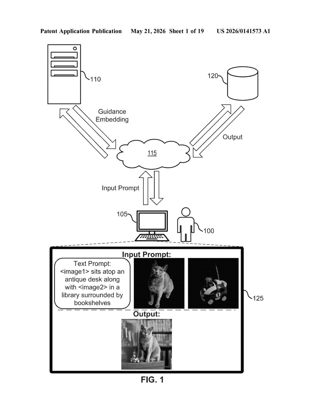 Adobe Patent: Mix Images and Text Prompts in One AI Scene — figure from US 2026/0141573 A1