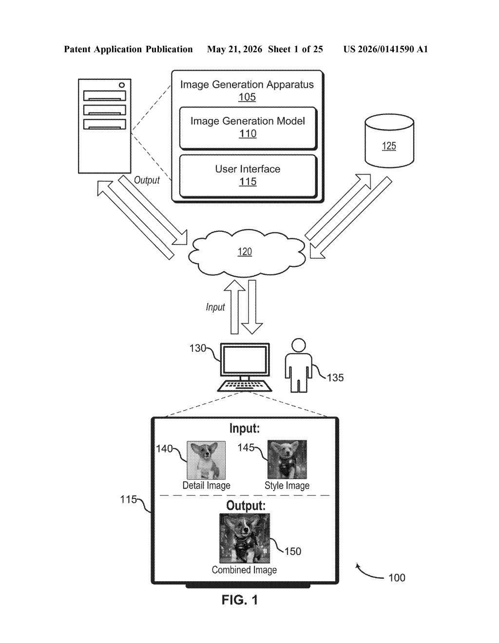 Adobe Patent: AI Image Style and Detail Blending — figure from US 2026/0141590 A1