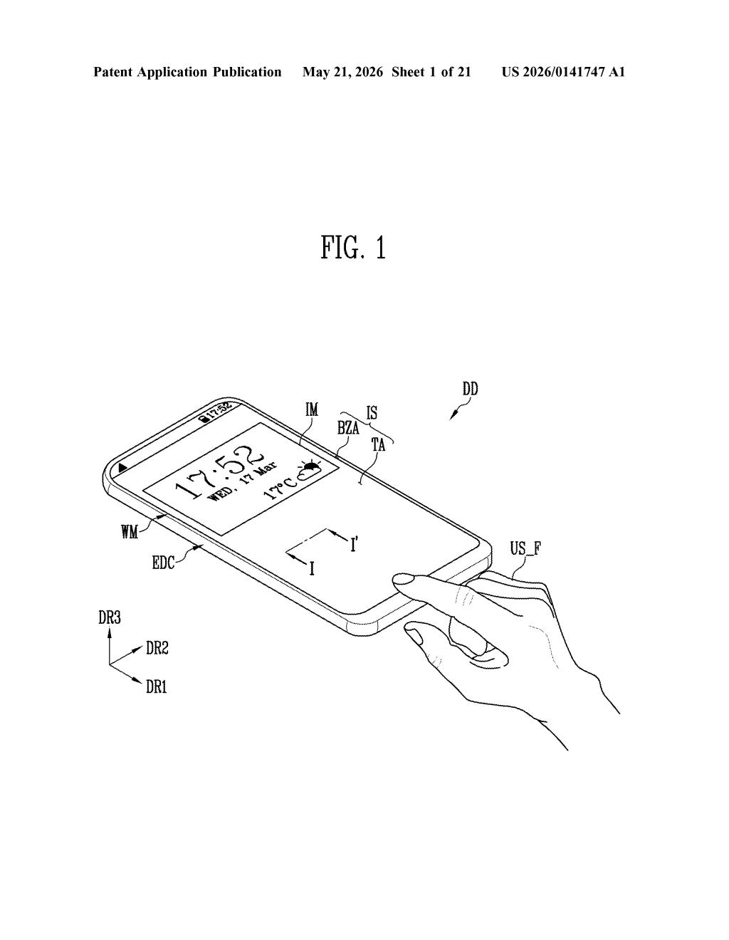 Samsung Display Patent: Light-Sensing Display Explained — figure from US 2026/0141747 A1