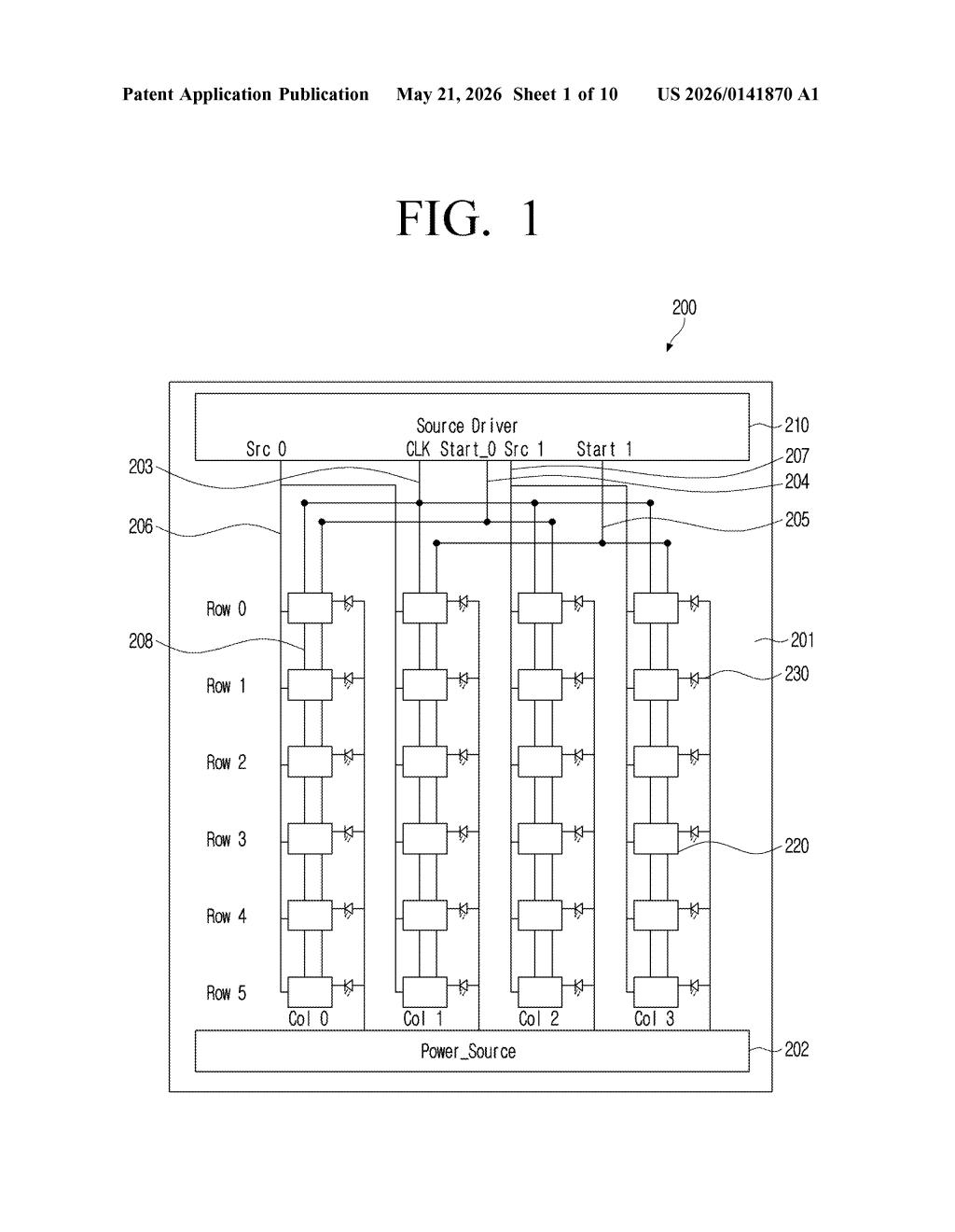Samsung Patent: Single-Signal Backlight Driver IC Explained — figure from US 2026/0141870 A1