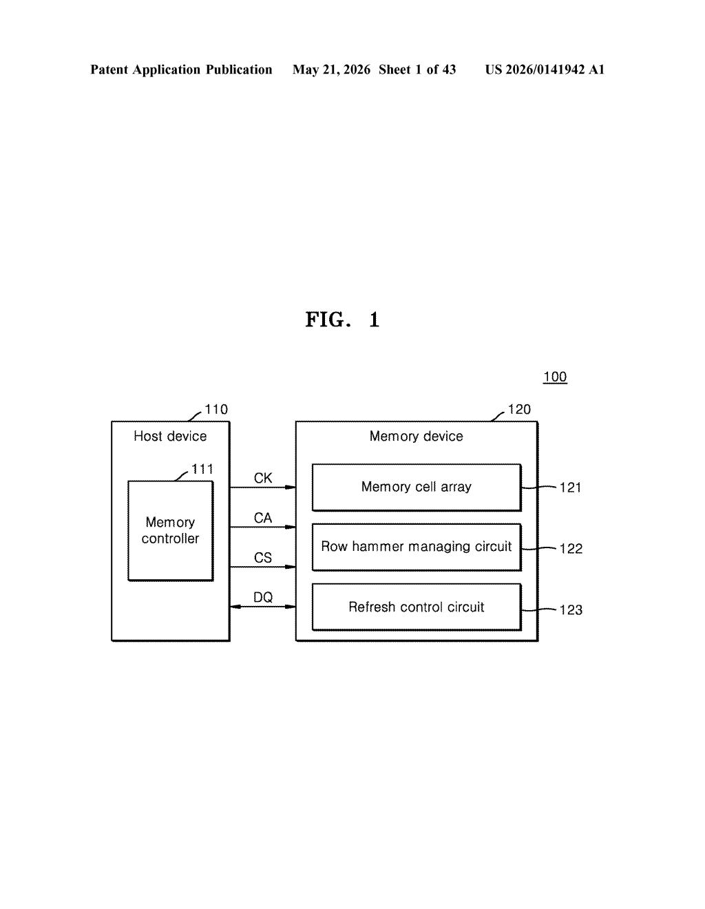Samsung Patent: Adaptive Row Hammer Defense in DRAM — figure from US 2026/0141942 A1
