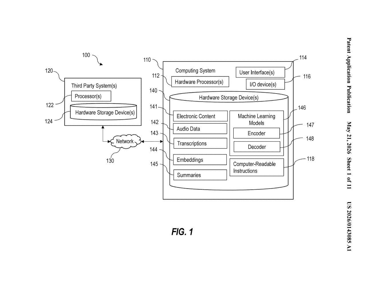 Microsoft Patent: Real-Time Meeting Summarization AI — figure from US 2026/0143085 A1