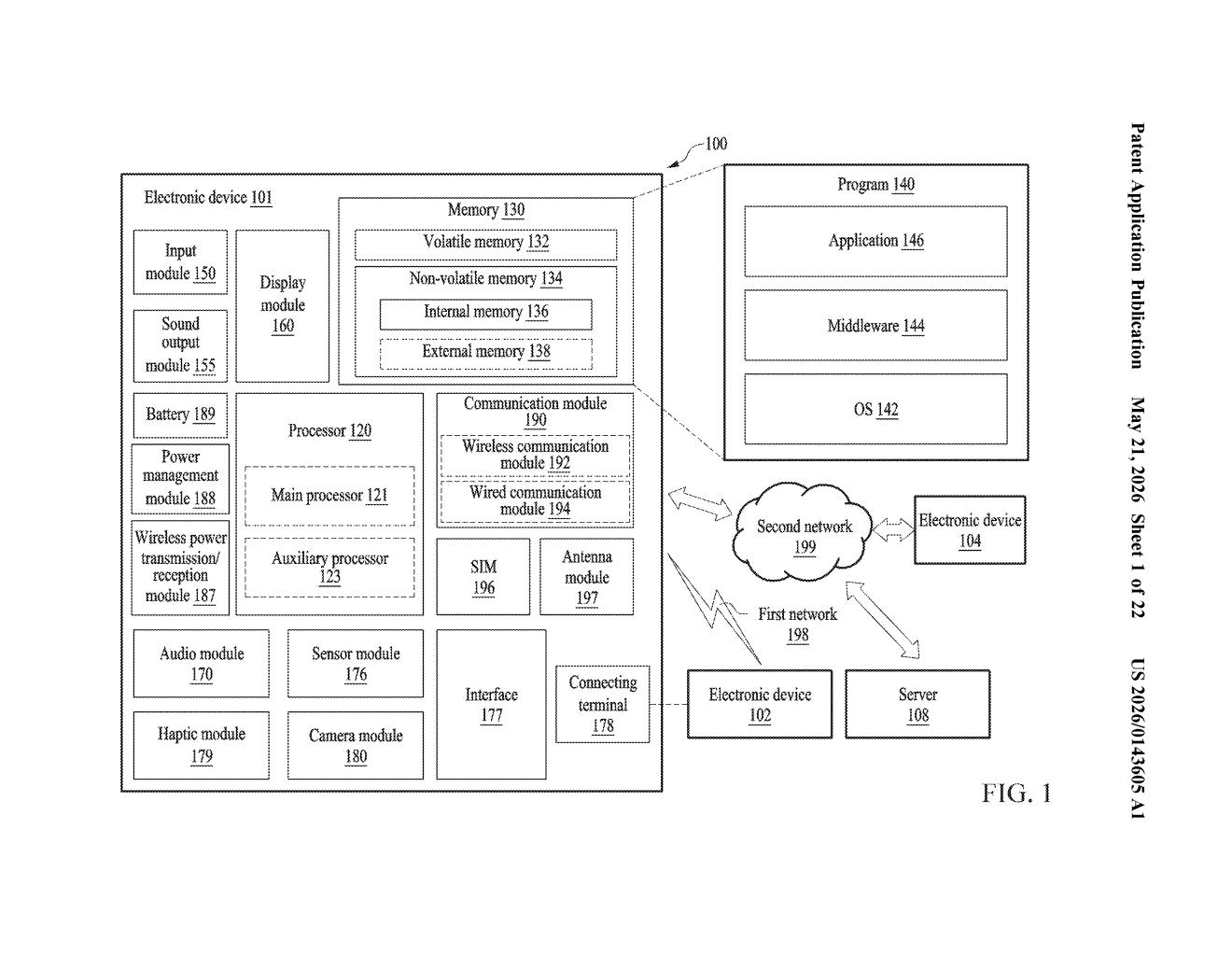 Samsung Patent: Foldable Phone Hinge With Pop-Out Slider — figure from US 2026/0143605 A1