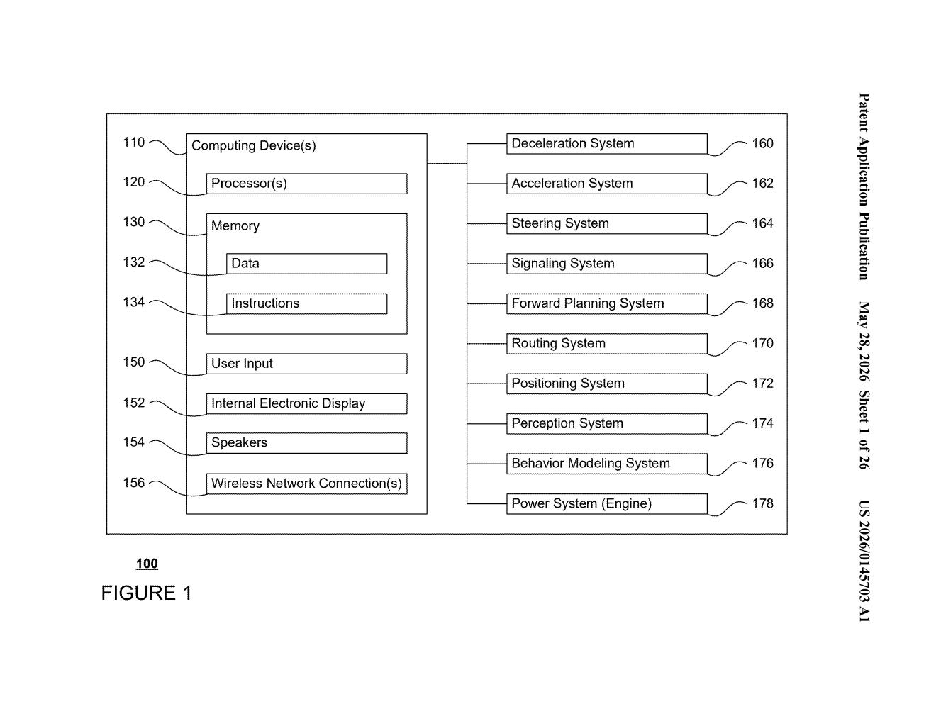 Waymo Patent: Autonomous Vehicle Depot Navigation — figure from US 2026/0145703 A1