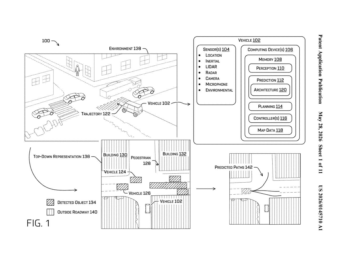 Zoox Patent: Diverse Object Path Prediction for AVs — figure from US 2026/0145710 A1