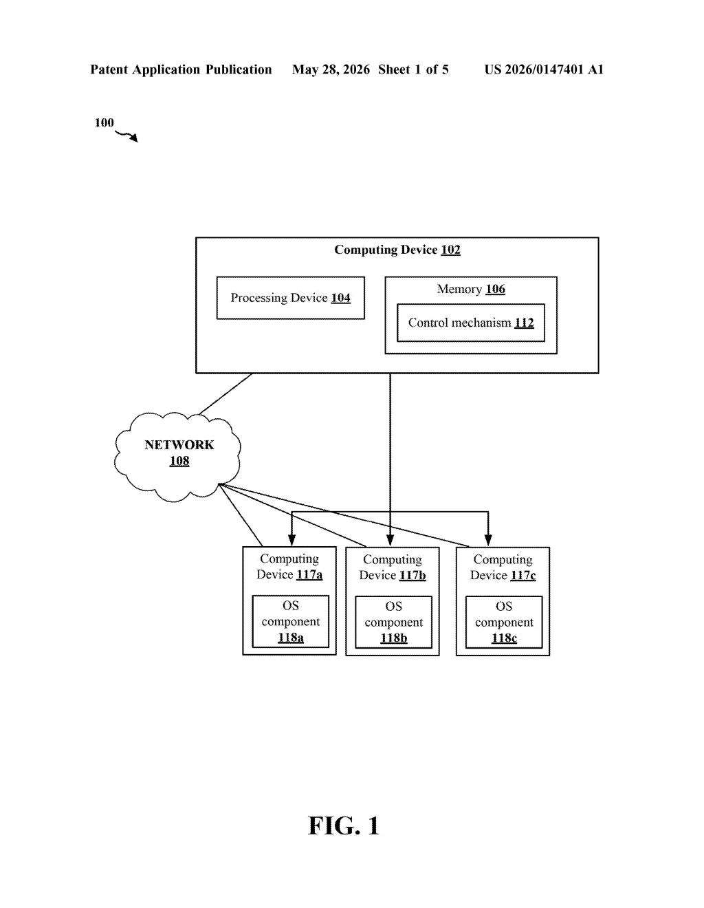 Red Hat Patent: Energy-Aware OS Component Toggling — figure from US 2026/0147401 A1