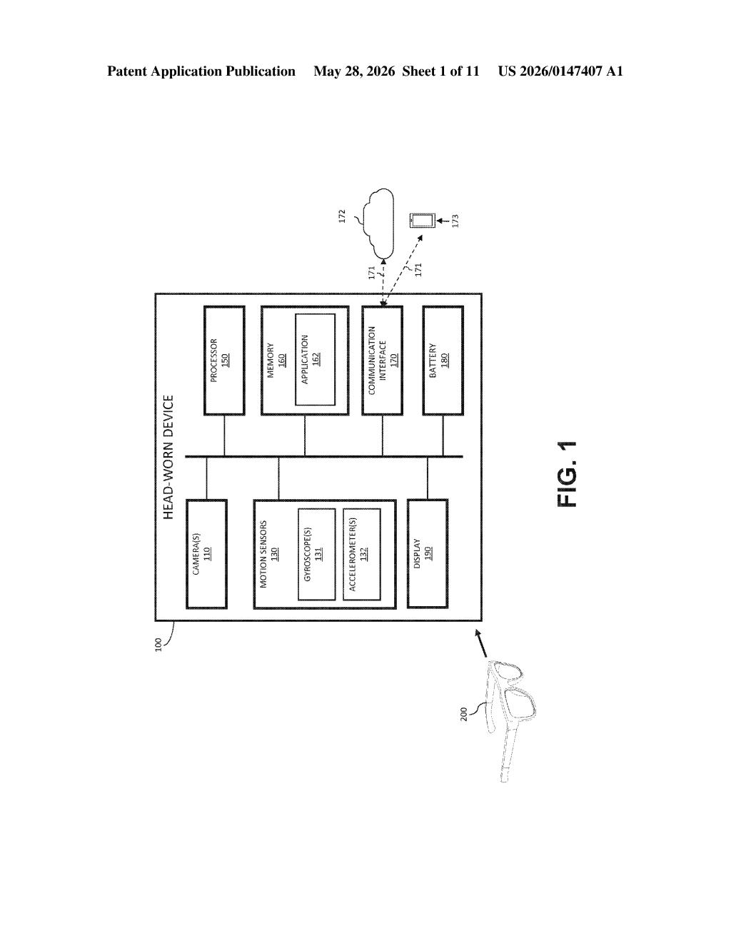 Google Patent: Head-Gesture Detection for Wearables — figure from US 2026/0147407 A1