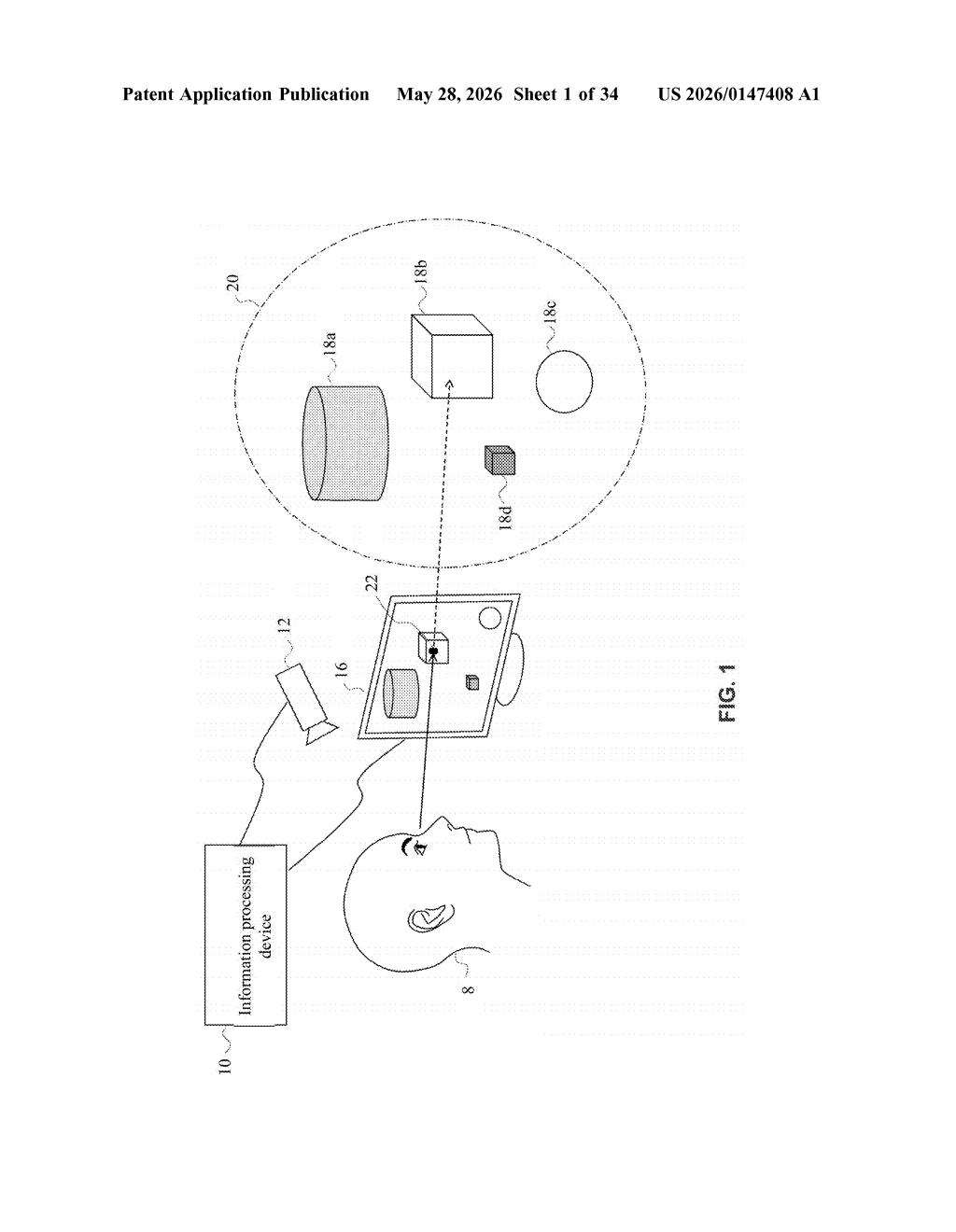 Sony Patent: Eye-Gaze Object Selection for VR/Gaming — figure from US 2026/0147408 A1