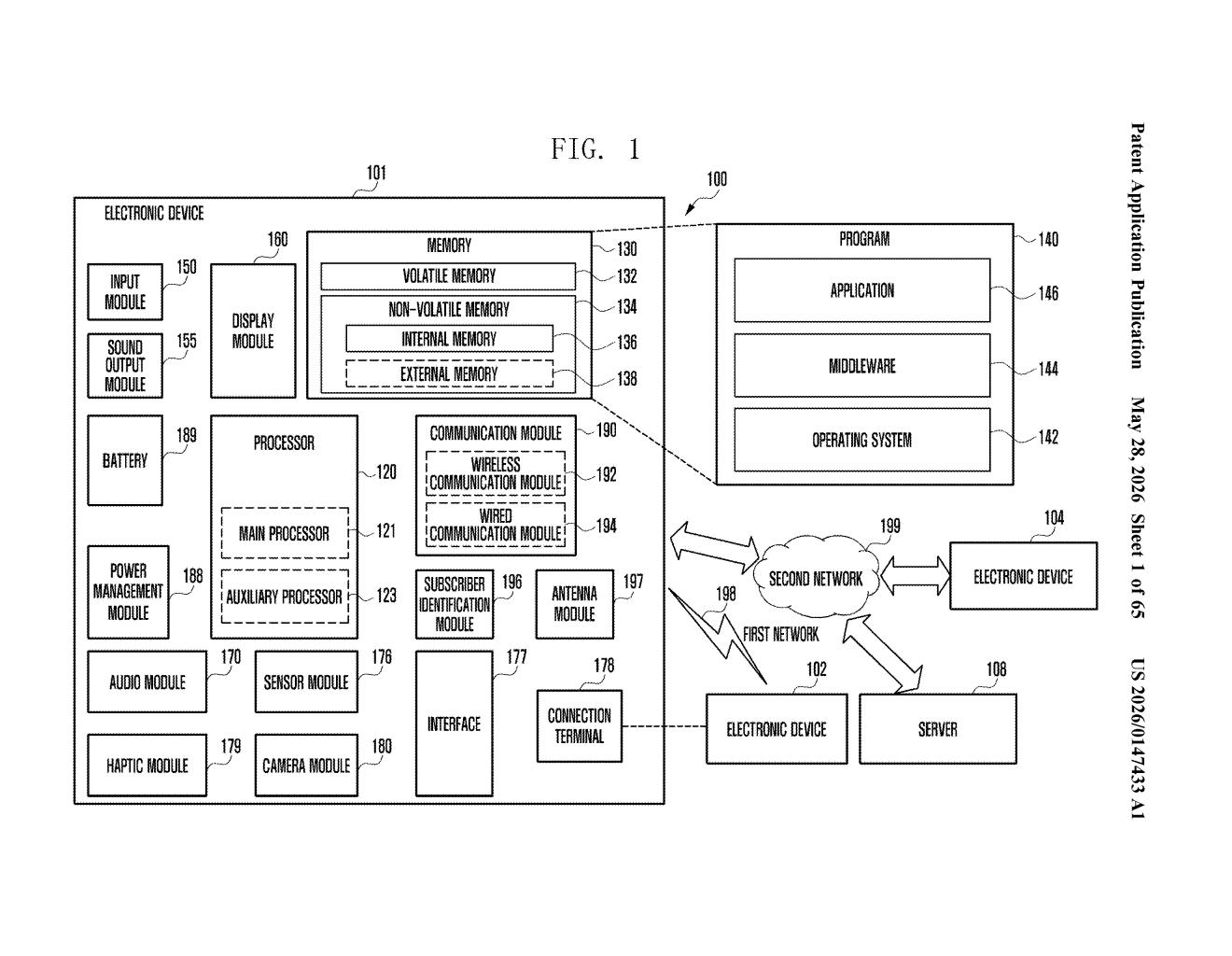 Samsung Patent: Foldable Phone Pocket Detection — figure from US 2026/0147433 A1