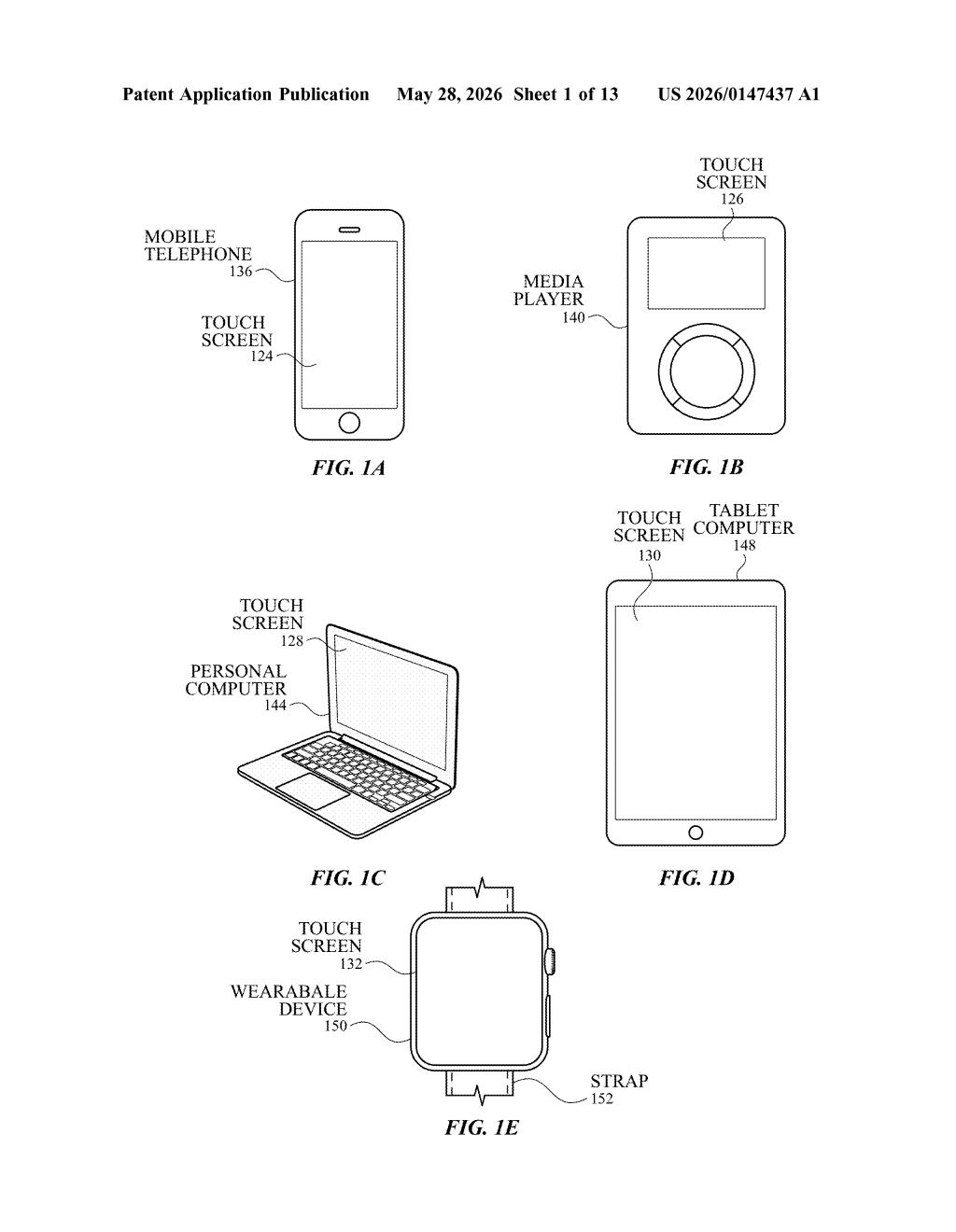 Apple Patent: Differential Drive Touch Sensor Panel — figure from US 2026/0147437 A1