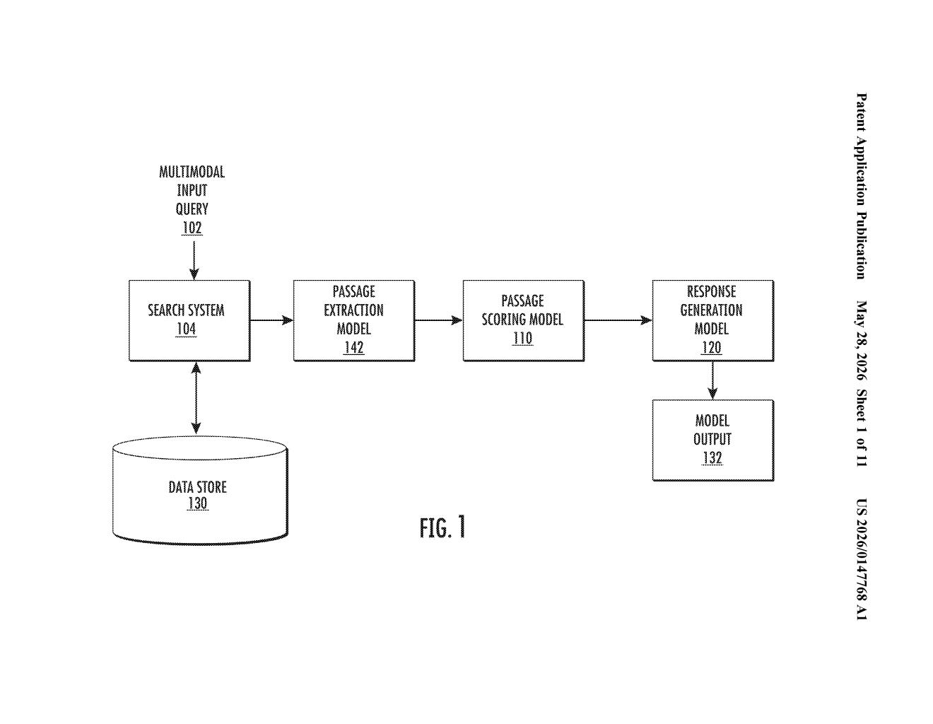 Google Patent: Multimodal Query Passage Scoring System — figure from US 2026/0147768 A1