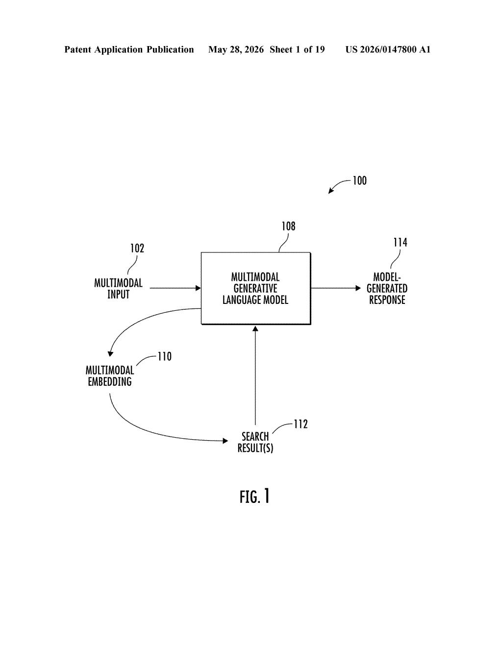 Google Patent: Multimodal RAG for Visual Question Answering — figure from US 2026/0147800 A1