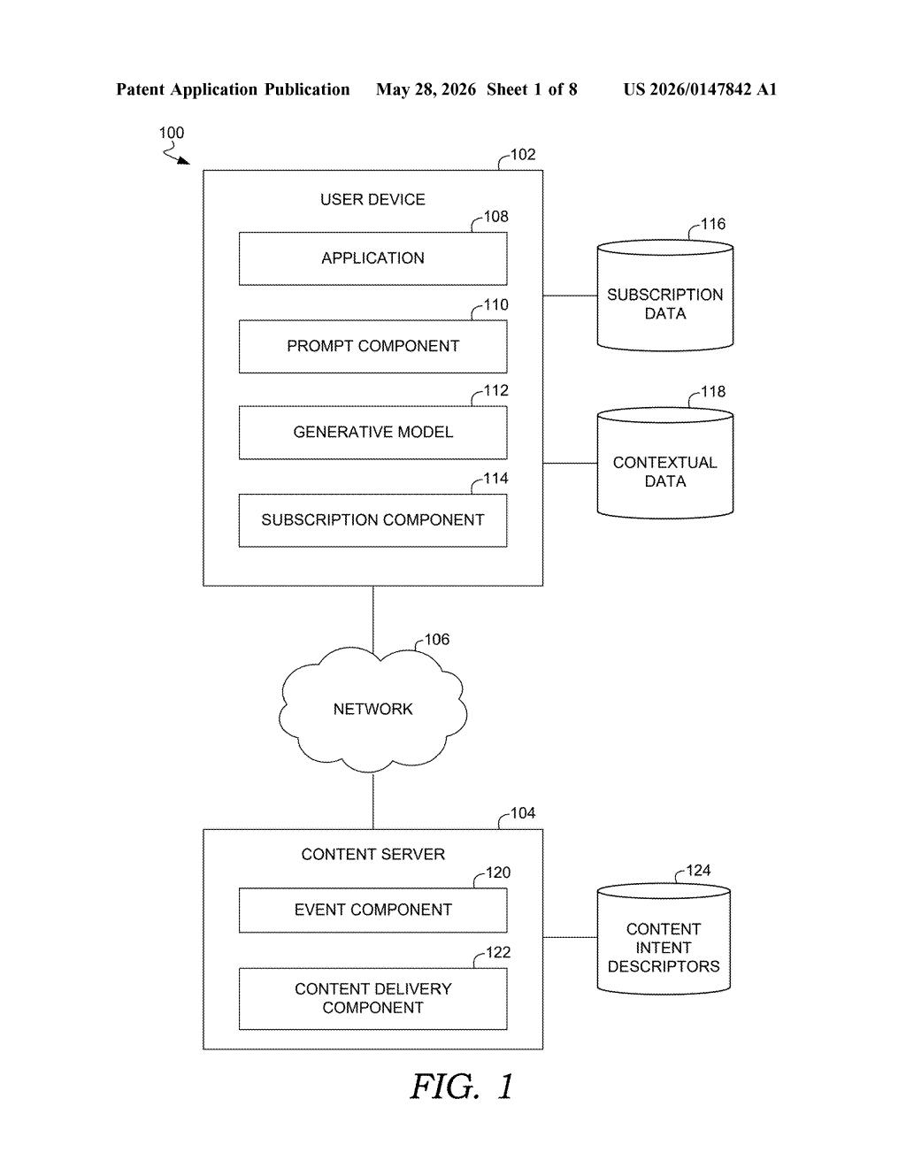 Adobe Patent: Event-Driven AI Content Generation Explained — figure from US 2026/0147842 A1