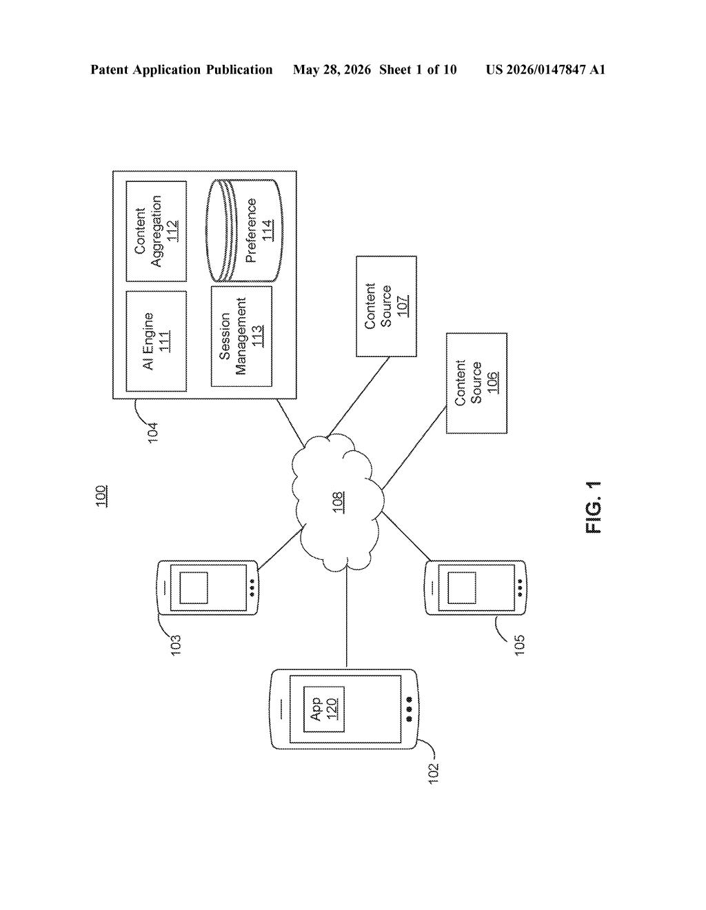 Meta Patent: AI-Powered Shared Social Media Sessions — figure from US 2026/0147847 A1