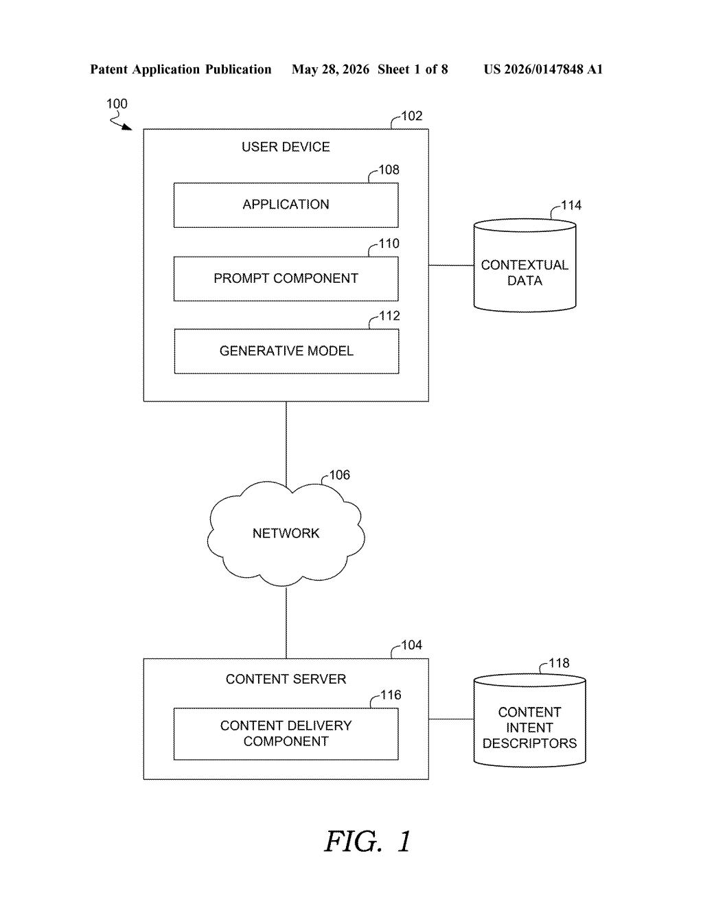 Adobe Patent: On-Device AI for Custom Ad Content — figure from US 2026/0147848 A1