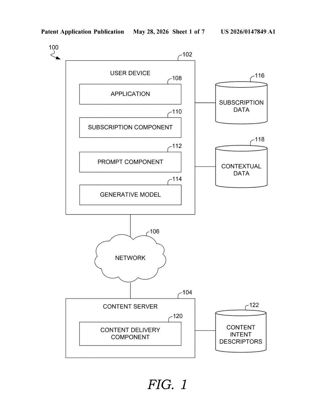 Adobe Patent: On-Device AI Ads Using Subscription Data — figure from US 2026/0147849 A1