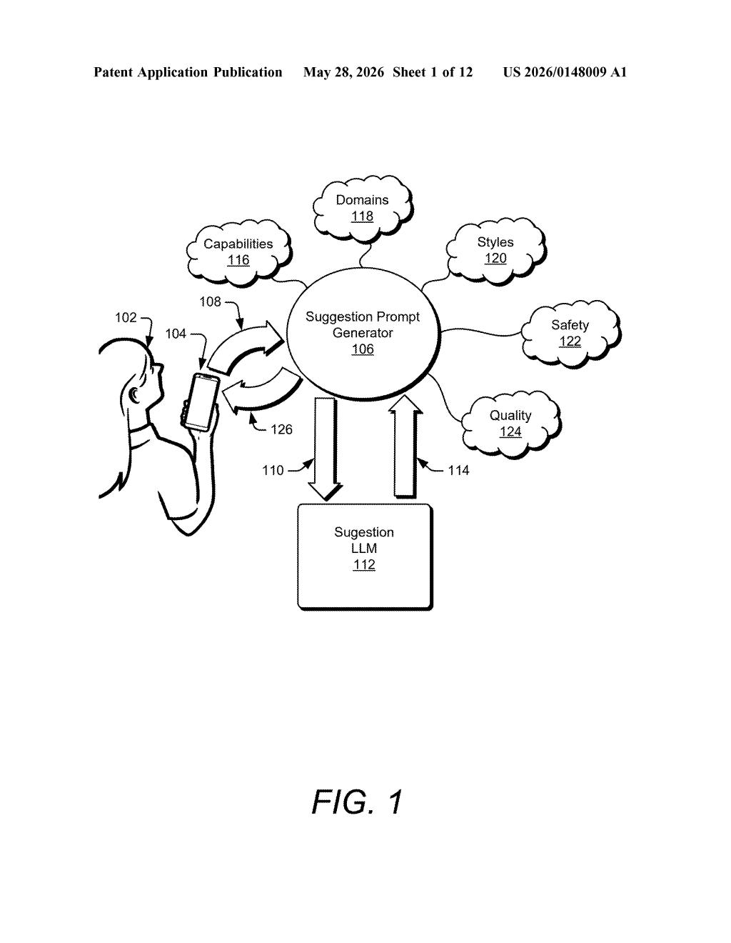 Google Patent: Dynamic LLM Prompt Generation Explained — figure from US 2026/0148009 A1