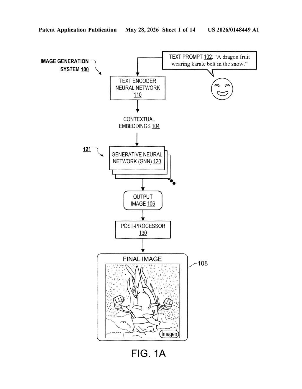 Google Patent: Cascaded Diffusion Networks for Text-to-Image — figure from US 2026/0148449 A1
