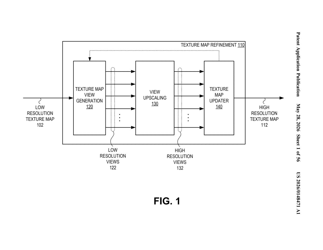 Nvidia Patent: AI-Upscaled Texture Maps for 3D Graphics — figure from US 2026/0148471 A1