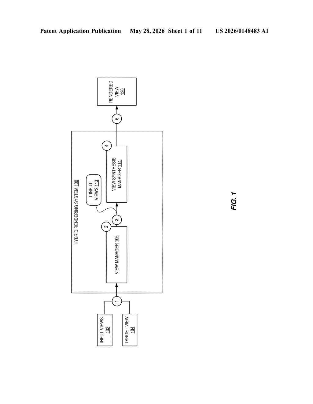 Adobe Patent: Hybrid Neural & Image View Synthesis — figure from US 2026/0148483 A1