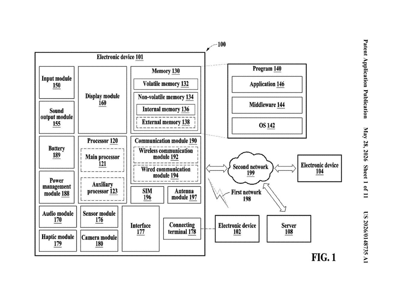 Samsung Patent: Speech Recognition Self-Correction System — figure from US 2026/0148735 A1