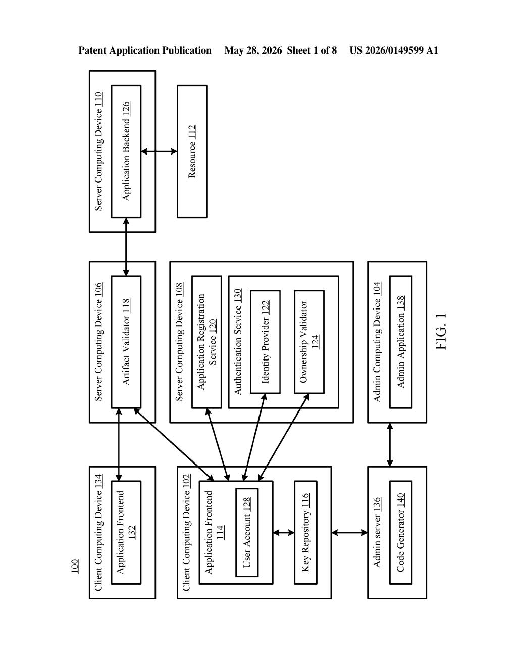 Microsoft Patent: App Authentication via Registration Keys — figure from US 2026/0149599 A1